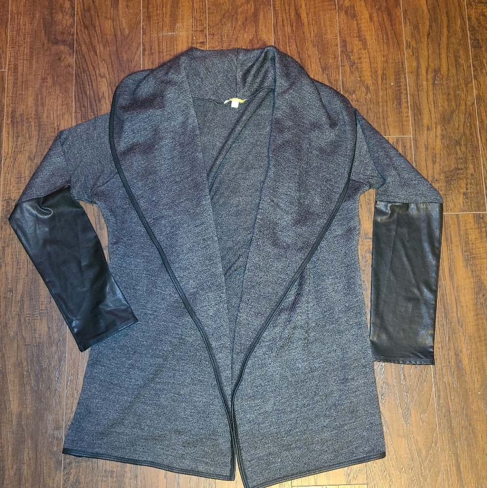 Gianni Bini Gray Shawl Collar Open Front Cardigan Women's Size Medium